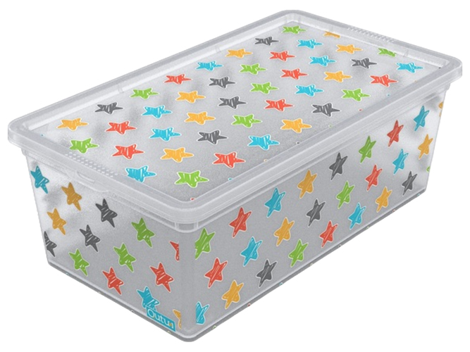 Контейнер Qutu Light Box з кришкою Colored Stars, 5л
