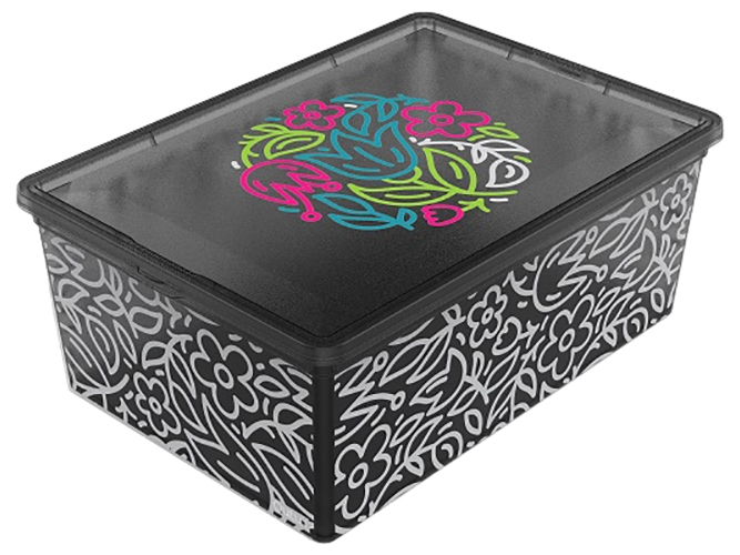 Контейнер пластиковий з кришкою Qutu Light Box, Fluorescent Grey, 10л