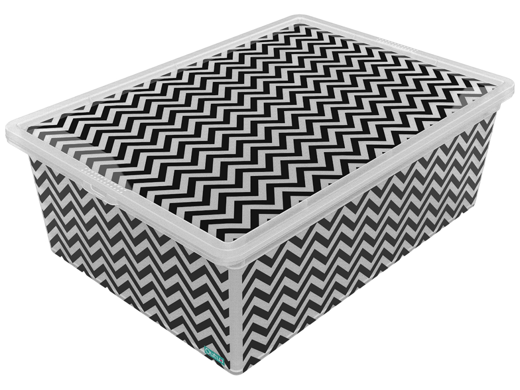 Контейнер с крышкой Qutu Light Box Zig Zag, 25л