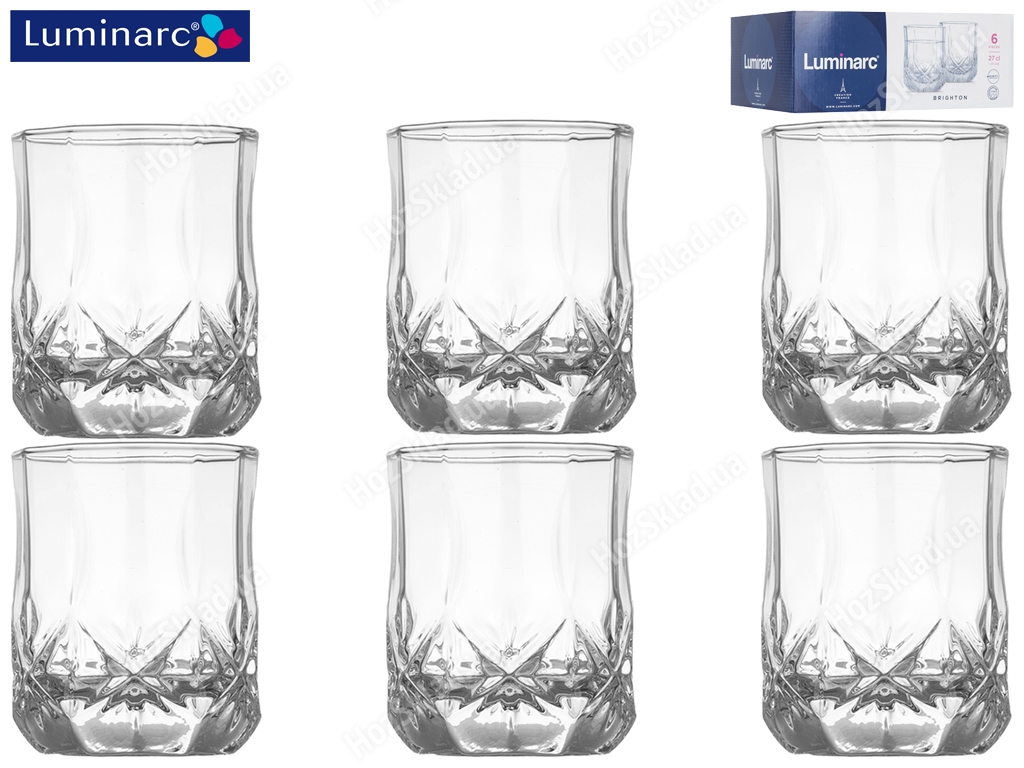 Набор стаканов Luminarc Brighton низких 270мл (цена за набор 6шт) 14505