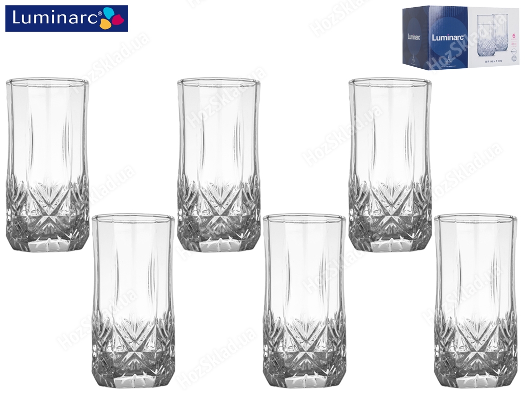 Набір склянок Luminarc Brighton високих 310мл (ціна за набір 6шт) 15861