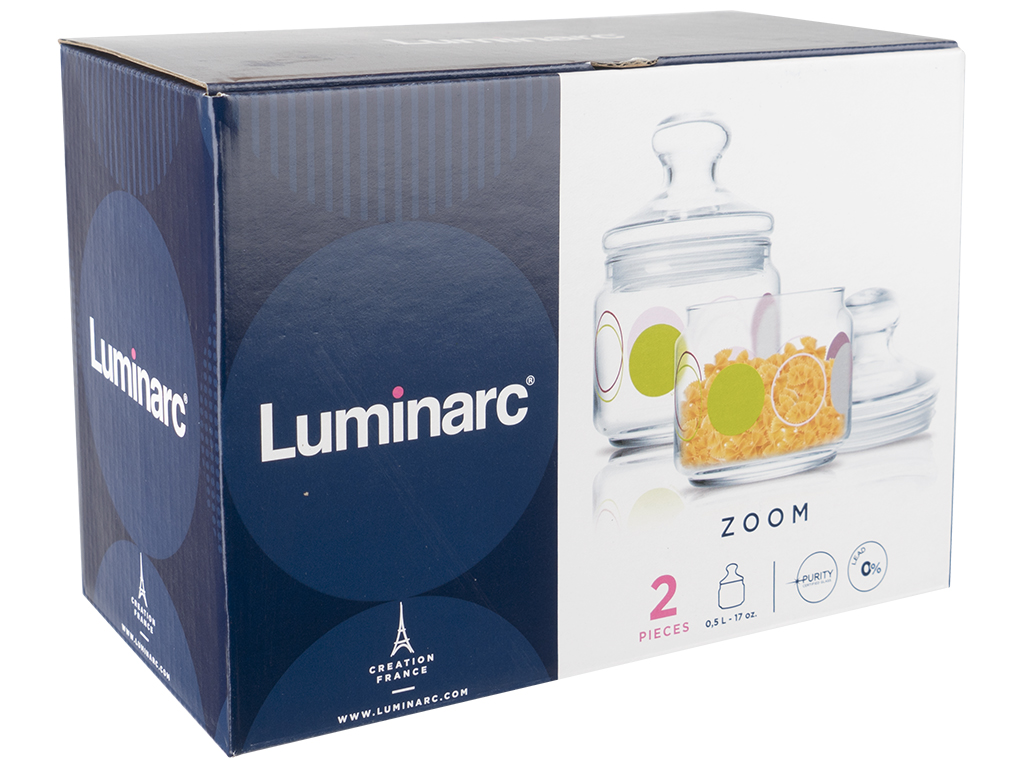 Набор банок Luminarc Zoom White 2 предмета (500мл, 500мл) 48637