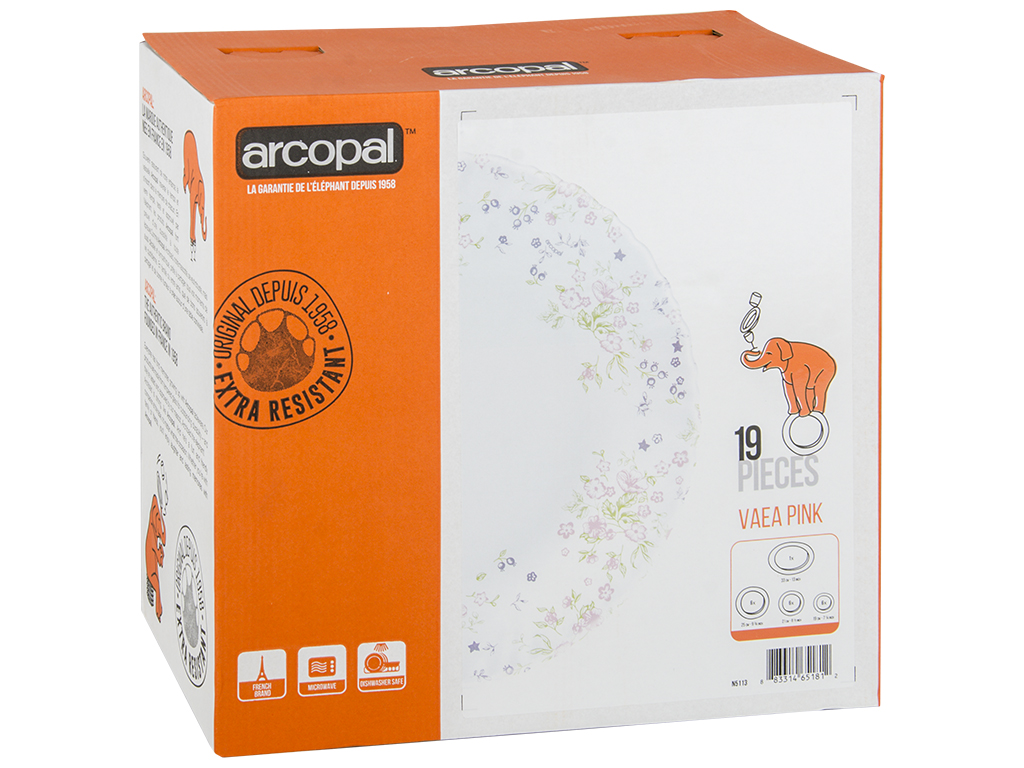 Сервіз столовий Arcopal Vaea Pink 19 предметів 51812