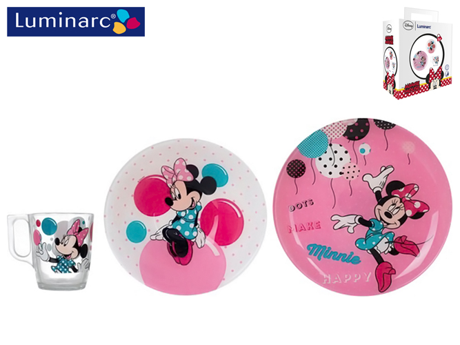 Набор детской посуды Luminarc Disney Party Minnie (цена за набор 3 предмета) 53748