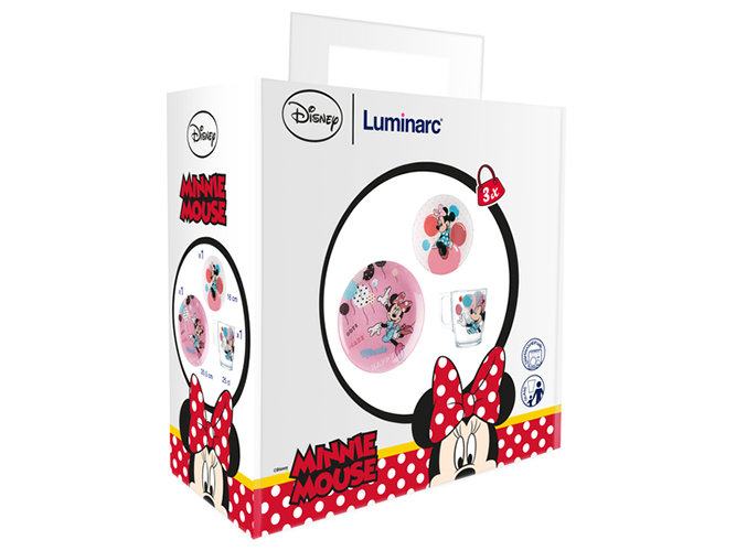 Набор детской посуды Luminarc Disney Party Minnie (цена за набор 3 предмета) 53748