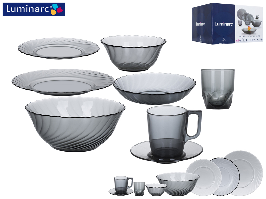 Сервиз столово-чайный Luminarc "Trianon Graphite"  (цена за 43 предмета) 53236