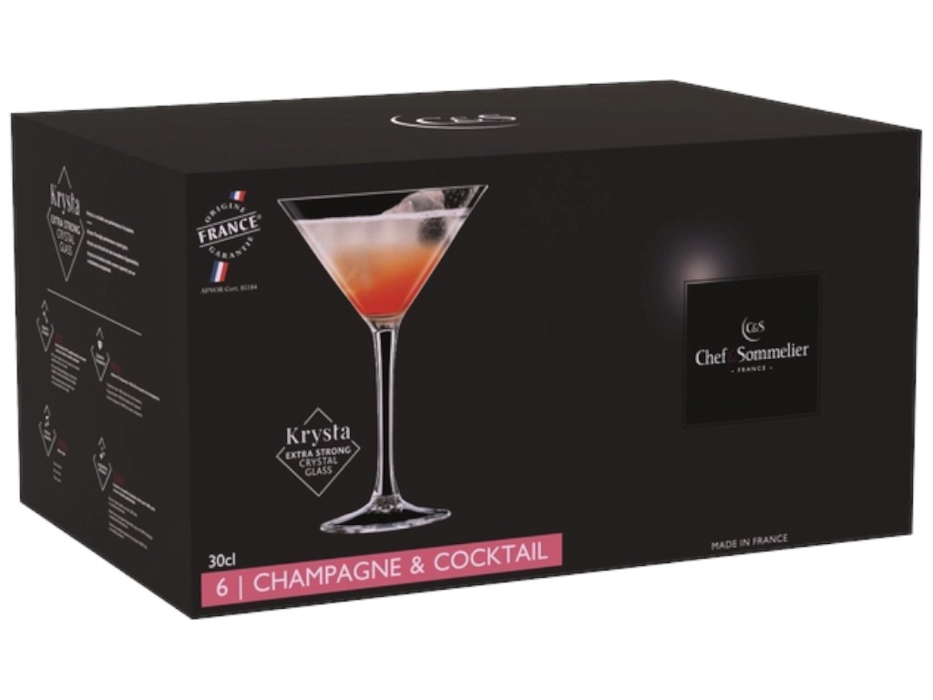 Бокал для мартини C&S Cabernet, хрустальное стекло, 300мл, цвет прозрачный (цена за набор 6шт)