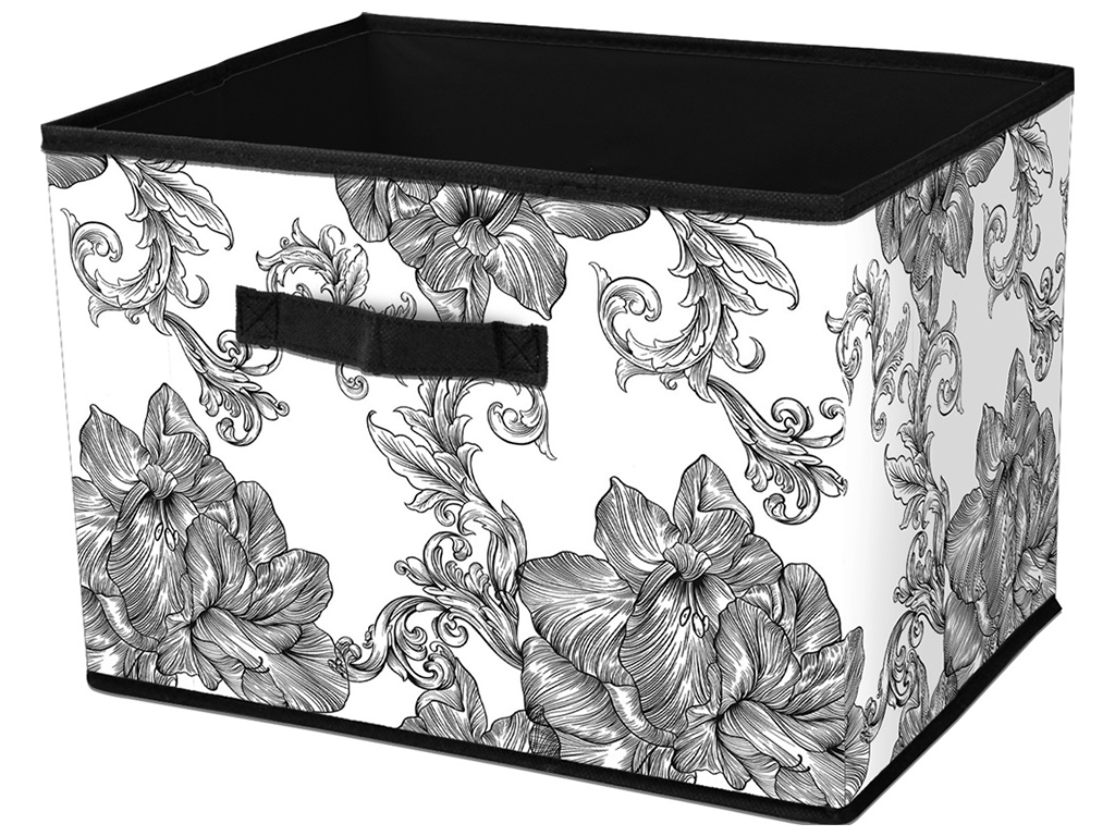 Корзина Idea Home Anthracite Flowers, прямокутна, 38x27x27см, 6900070585497