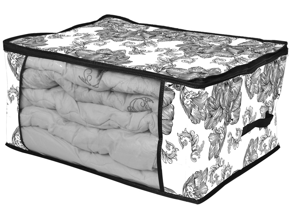 Чохол для білизни Idea Home Anthracite Flowers, 60x45x30см, 6900070585510