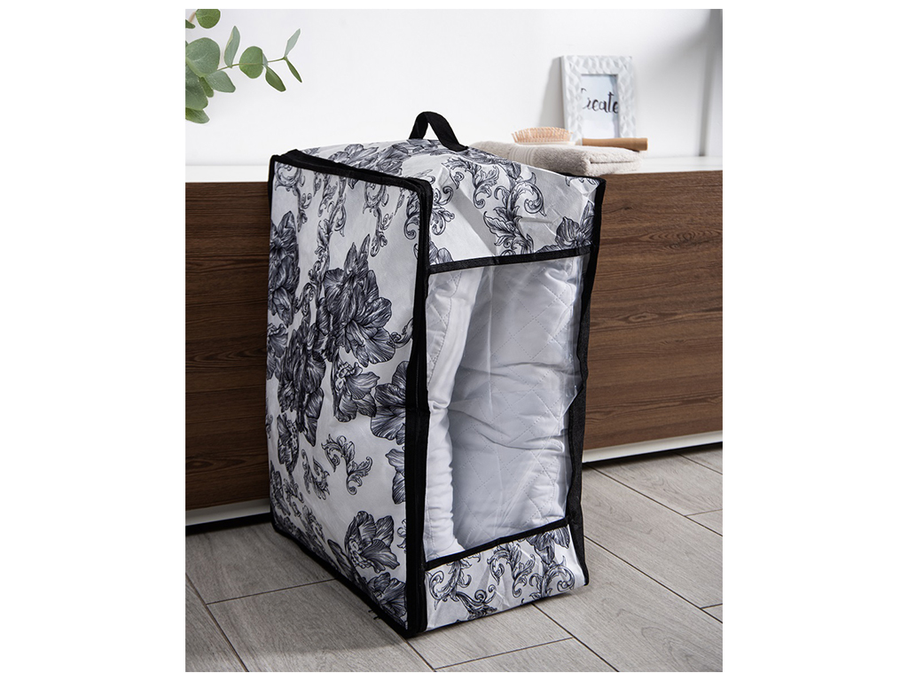 Чохол для білизни Idea Home Anthracite Flowers, 60x45x30см, 6900070585510