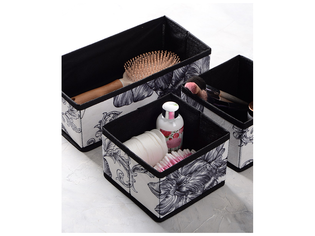 Набір органайзерів Idea Home Anthracite Flowers (ціна за набір 3шт) 6900070585558