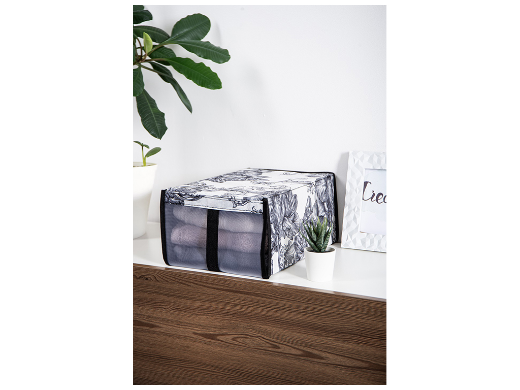 Органайзер для взуття Idea Home Anthracite Flowers, 34x22x16см, 6900070649274