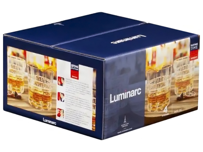 Набор стаканов низких для виски Luminarc Даллас Время дегустаций 300мл (цена за набор 4шт) 46614