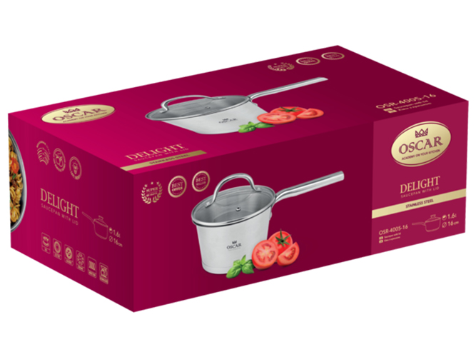Ковш с крышкой Oscar Delight, 16см, 1,6л, 6900069909303