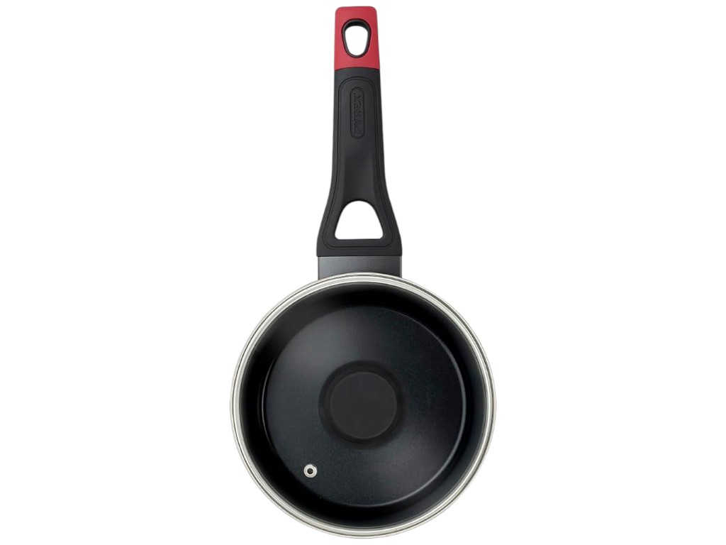 Ківш Pyrex Optima, з кришкою, антипригарний, алюміній, скло, бакеліт, 2,3л, 20см, колір чорний