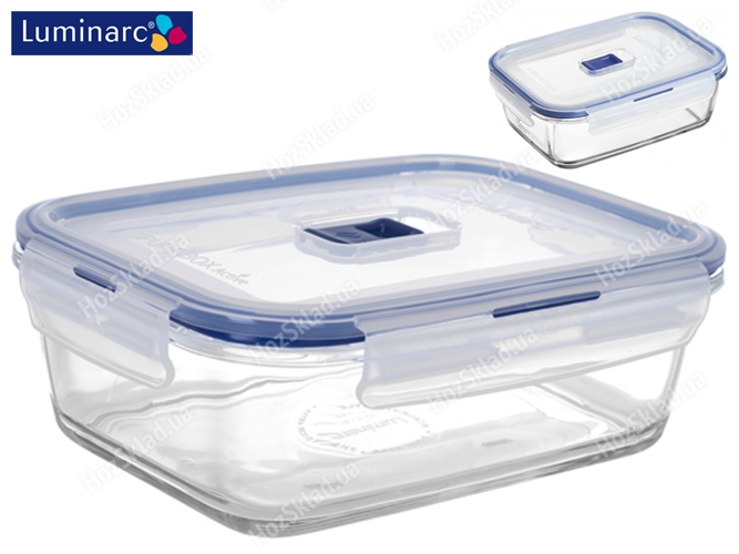 Контейнер скляний герметичний Luminarc Pure box active з пластиковою кришкою 1220мл 28674