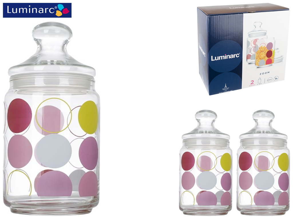 Набор банок Luminarc Zoom White 2 предмета (1л, 1л) 51499