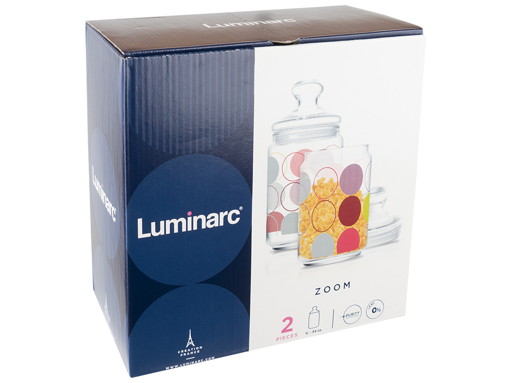 Набор банок Luminarc Zoom White 2 предмета (1л, 1л) 51499