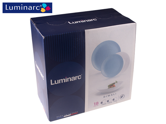 Сервиз столовый Luminarc "Diwali Light Blue & White" (цена за набор 18 предметов) 66264