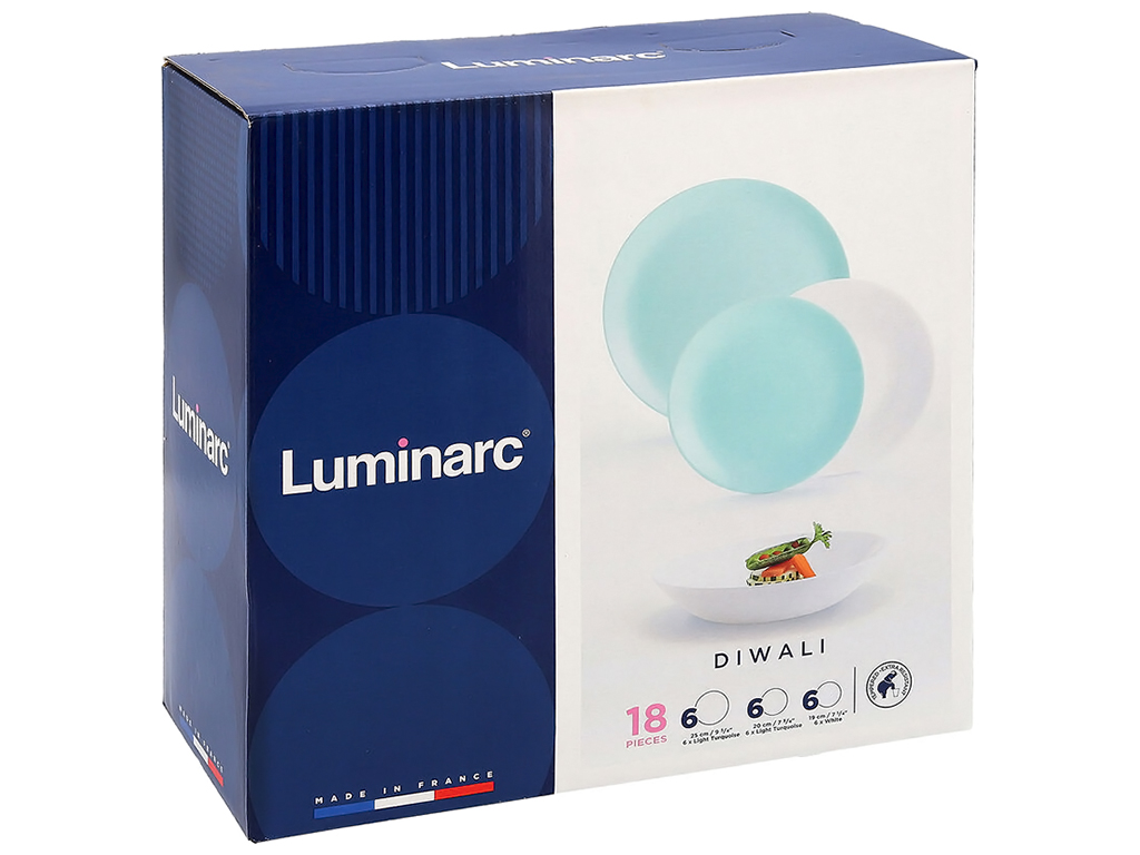 Сервиз Luminarc Diwali Light Turquoise & White (цена за набор 18 предметов) 0883314766271