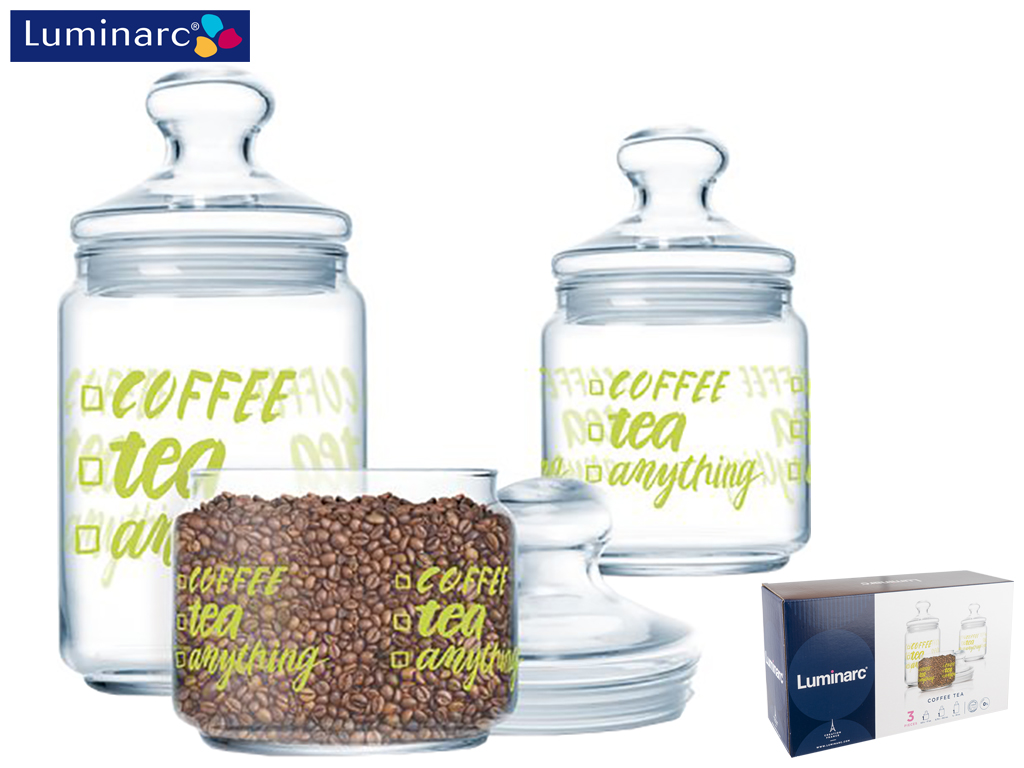 Набор банок Luminarc Club Coffee Tea 3 предмета (500мл, 750мл, 1л) 74139