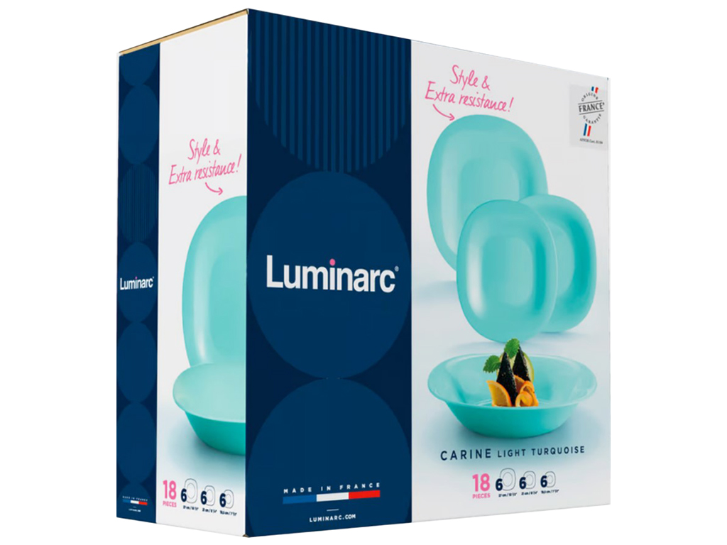 Сервиз Luminarc Carine Light Turquoise (цена за набор 18 предметов) 0883314783216