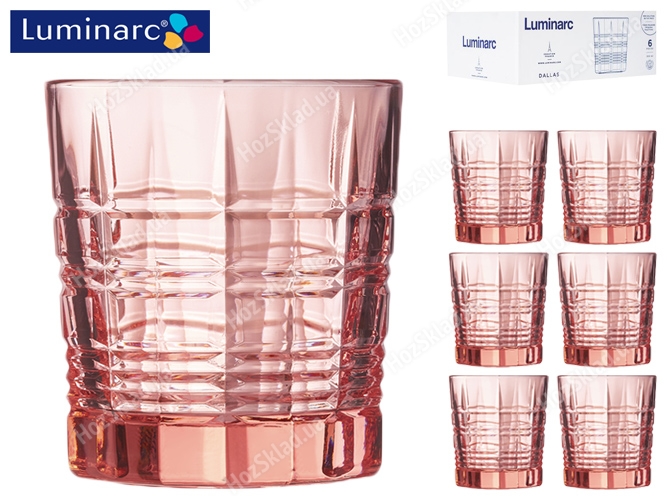 Набір склянок Luminarc Dallas Pink 300мл низькі (ціна за набір 6шт) 38590