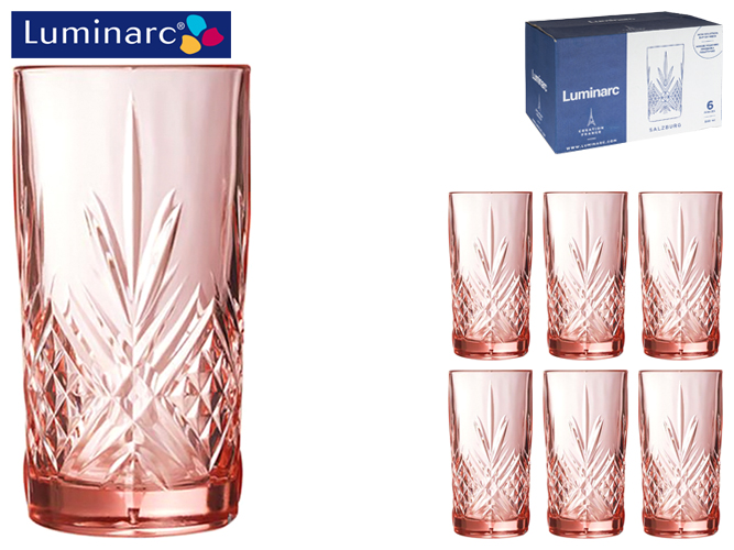 Набор стаканов Luminarc Salzburg Pink 380мл высокие (цена за набор 6шт) 38602 38606