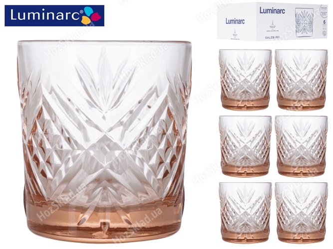 Набір склянок Luminarc Salzburg Pink 300мл низькі (ціна за набір 6шт) 38613/38619