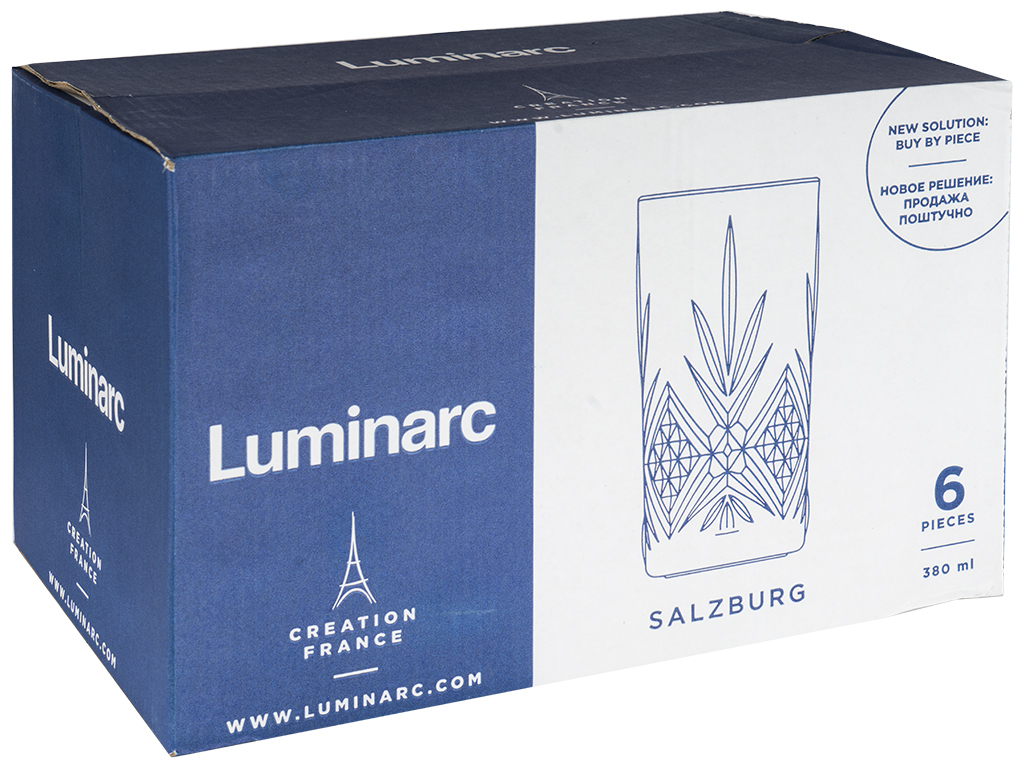 Набір склянок Luminarc Salzburg Lilac 380мл високі (ціна за набір 6шт) 38708