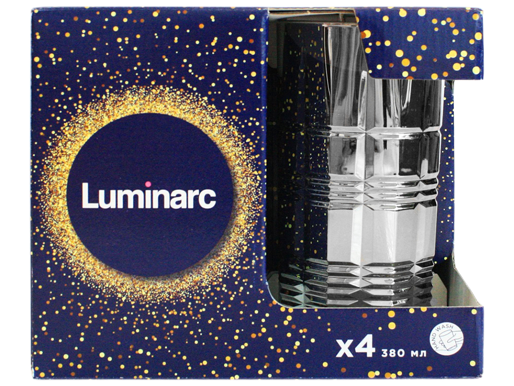 Набор стаканов Luminarc Dallas Сияющий графит 380мл высокие (цена за набор 4шт) 40407