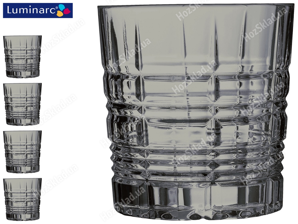 Набір низьких стаканів Luminarc Dallas Shiny Graphite 300мл (ціна за набір 4шт) 04014