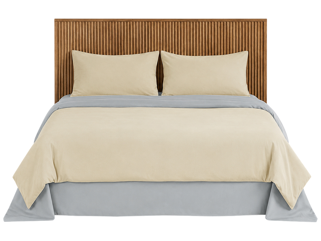 Комплект постельного белья Soho, на молнии, Beige, Light gray, евро, 4 предмета