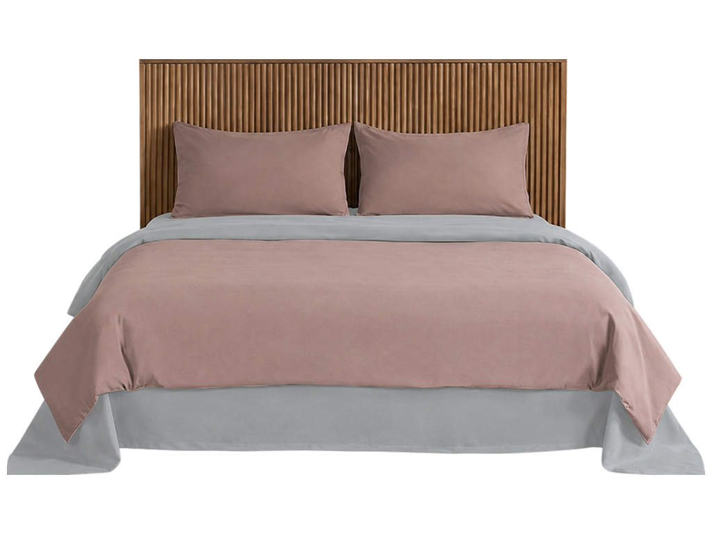 Комплект постельного белья Soho, на молнии, Rose, Light gray, евро, 4 предмета