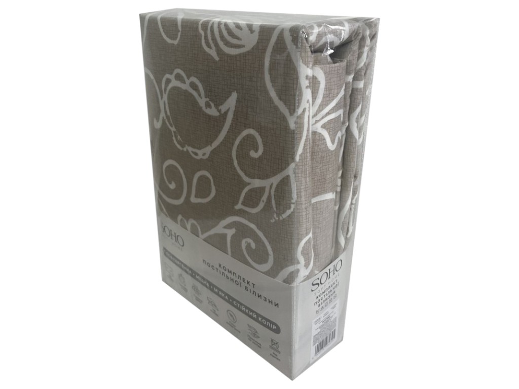 Комплект постельного белья SOHO, Flover Beige, полиэстер, евро 200×220 см