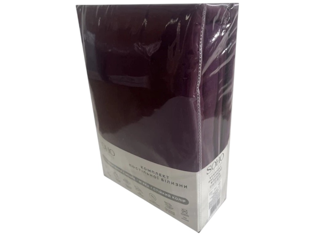 Комплект постельного белья Soho, семейный, 150×200см, 200×220см, 50×70см, полиэстер, цвет сливовый