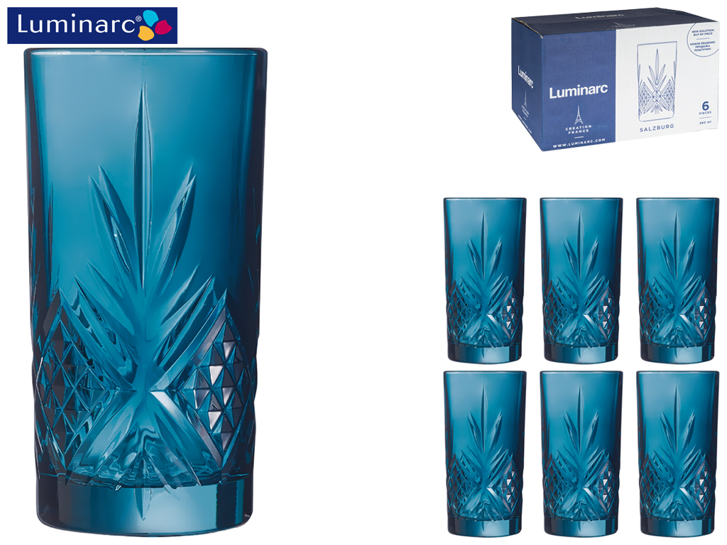 Набор стаканов Luminarc Salzburg London Topaz 380мл высокие (цена за набор 6шт) 40657