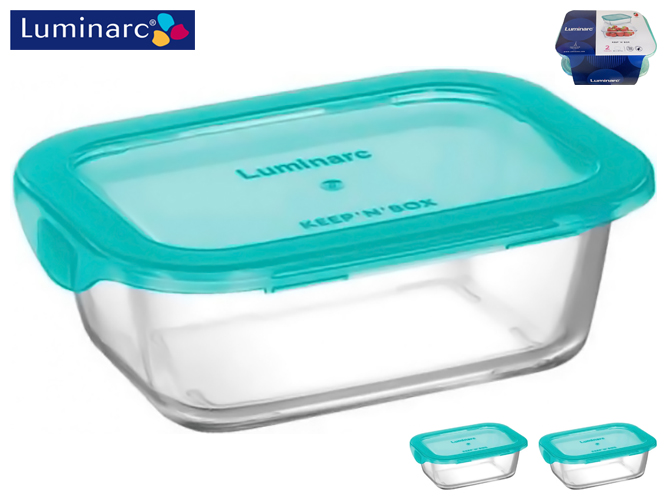 Набор контейнеров Luminarc Keep'N прямоугольных с крышкой, 820мл (цена за набор 2шт) 26623