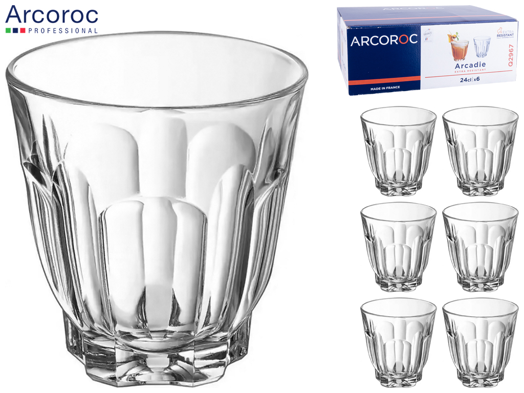 Набор стаканов Arcoroc Arcadie, низких, 240мл (цена за набор 6шт) 41152