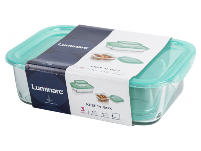 Набор стеклянных контейнеров Luminarc Keep'n Box, 2х380мл и 1х1,97л (цена за набор 3шт)