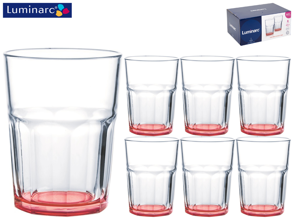 Стаканы Luminarc TUFF RED высокие 400мл (цена за набор 6шт) 57634
