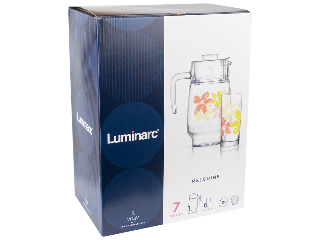 Набор для напитков Luminarc Melodine 7 предметов (кувшин 1,6л, стакан 270мл 6шт) 69644