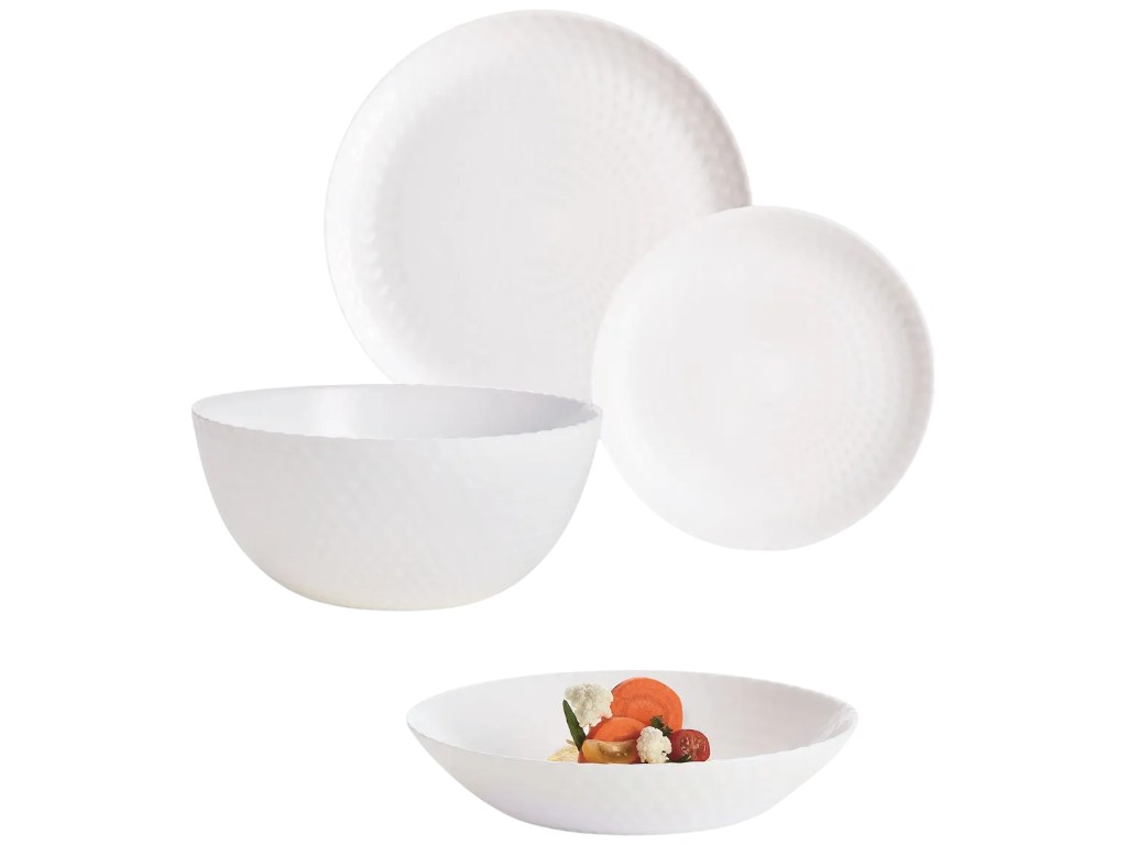 Сервиз столовый Luminarc Pampille, закалённое стекло, на 6 персон, цвет белый (цена за набор 19пр)