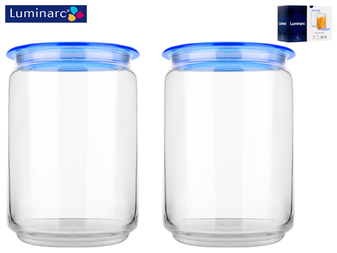 Набор банок Luminarc Plano Blue, 1л (цена за набор 2шт) 96794