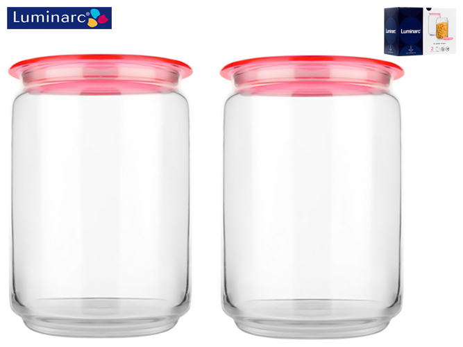 Набор банок Luminarc Plano Pink, 1л (цена за набор 2шт) 96862