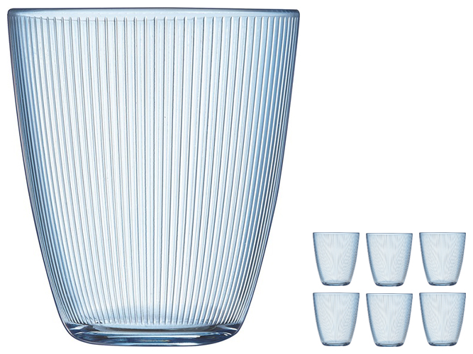 Набор стаканов Luminarc Concepto Stripy Blue, низкие, 310мл (цена за набор 6шт) 0883314902228