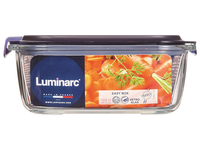 Контейнер квадратный Luminarc Easy Box, синяя крышка, 1,22л, 088331478119