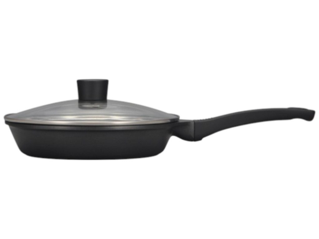 Сковорода Ringel Prime, с крышкой, система дозирования, алюминий, покрытие Daikin, 24см, цвет черный