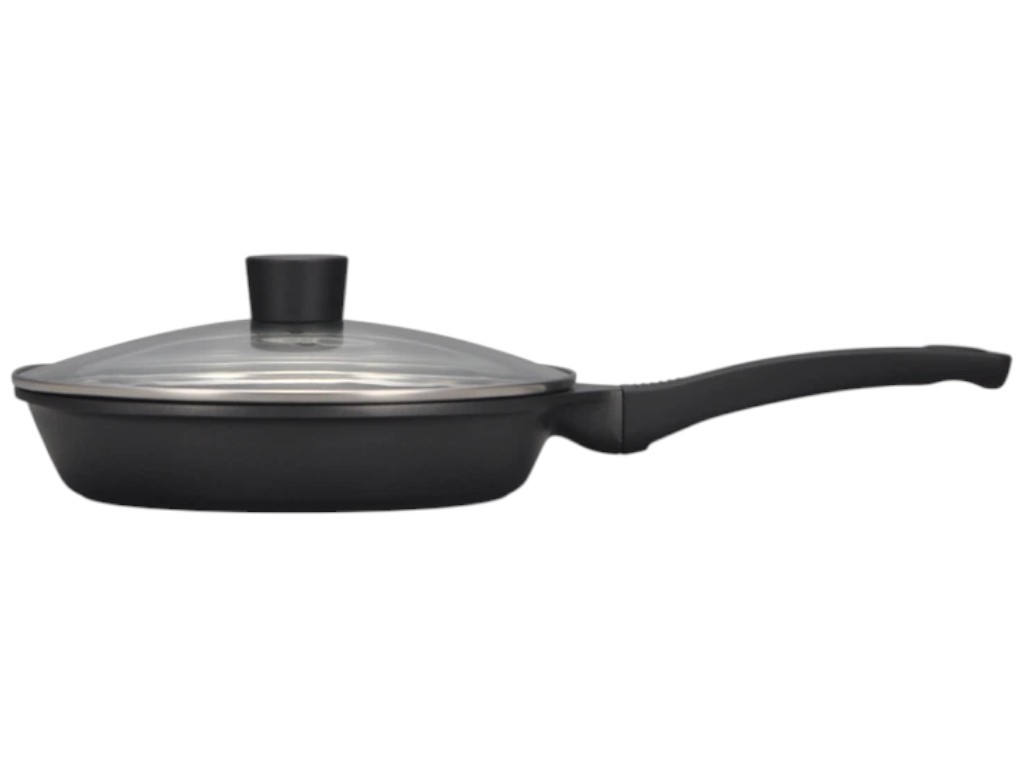 Сковорода Ringel Prime, с крышкой, система дозирования, алюминий, покрытие Daikin, 28см, цвет черный