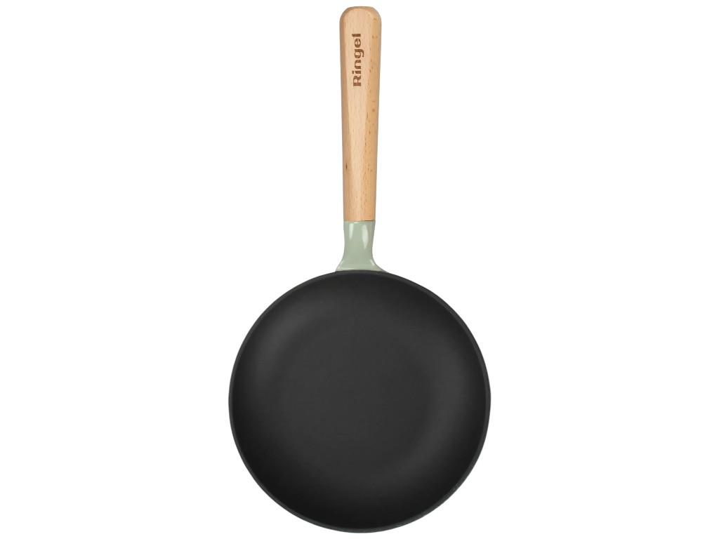 Сковорода Ringel PrimaVera, чугун, дерево, 20см, цвет серый